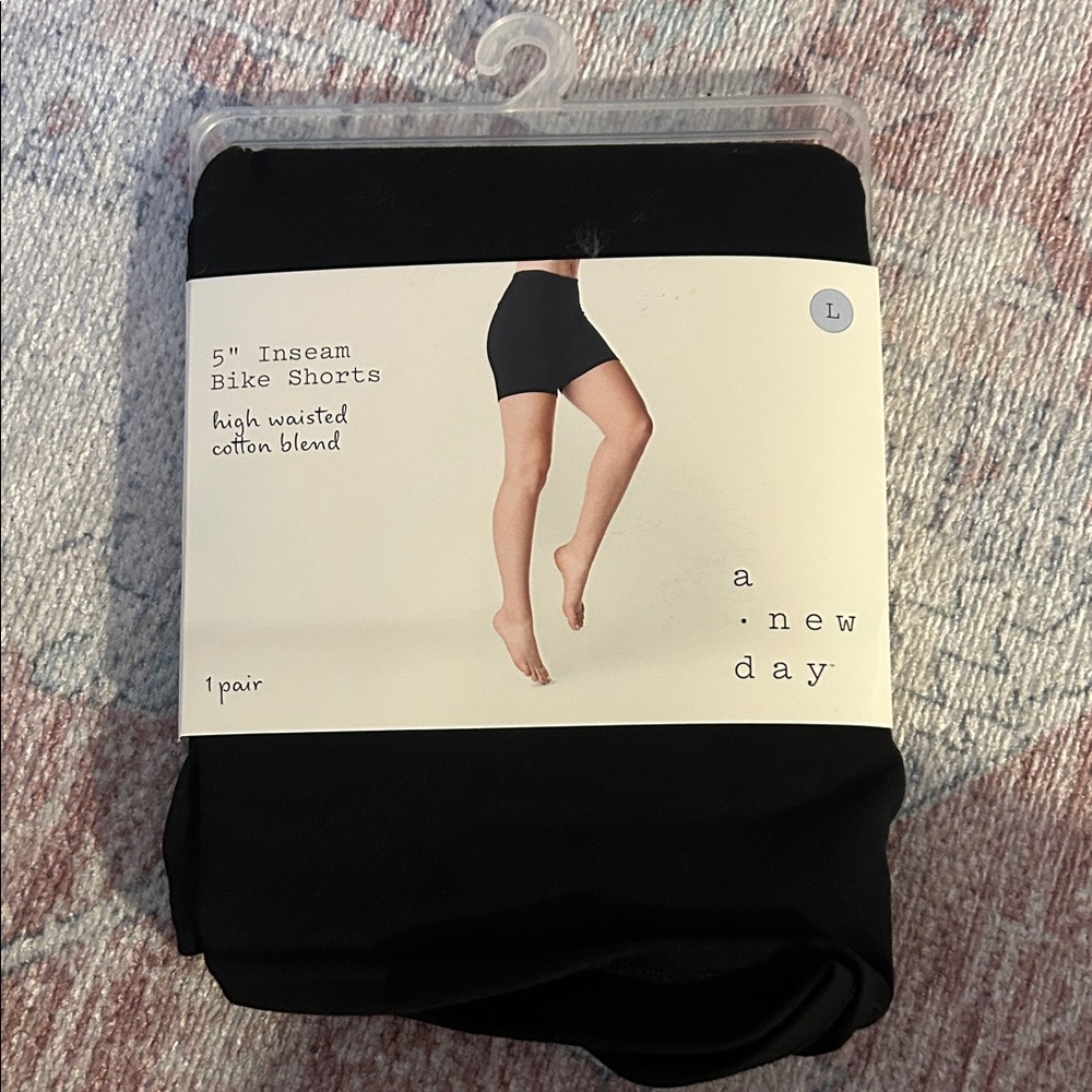 A New Day Black Cotton Blend Bike Shorts